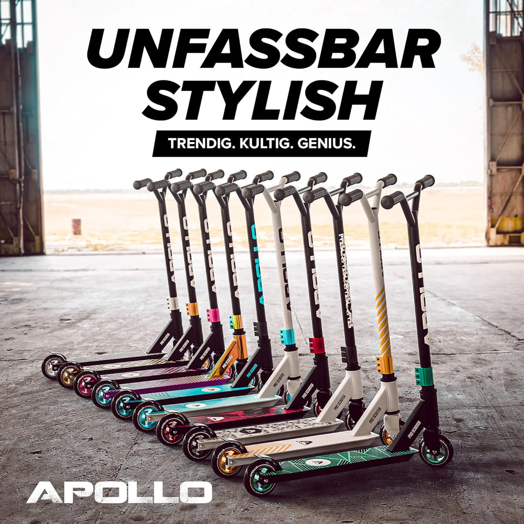 Apollo Stunt Scooter - Genius Pro | Robuster Kinder Scooter mit ABEC 9 Kugellager | Trick Roller, Tr