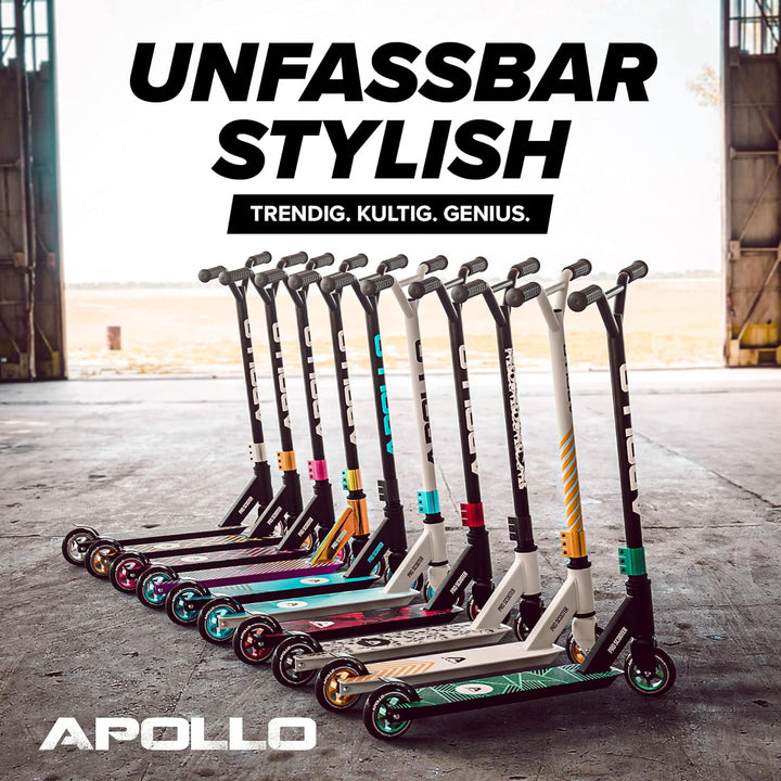 Apollo Stunt Scooter - Genius Pro | Robuster Kinder Scooter mit ABEC 9 Kugellager | Trick Roller, Tr