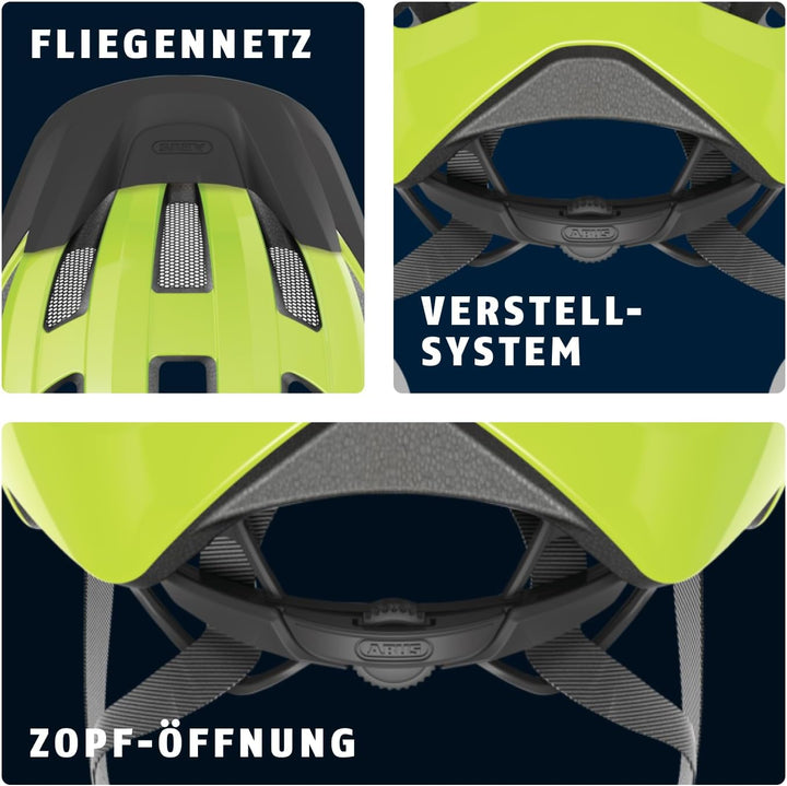 ABUS Rennradhelm Macator - sportiver Fahrradhelm für Einsteiger - auch für Zopfträger/-innen - für D