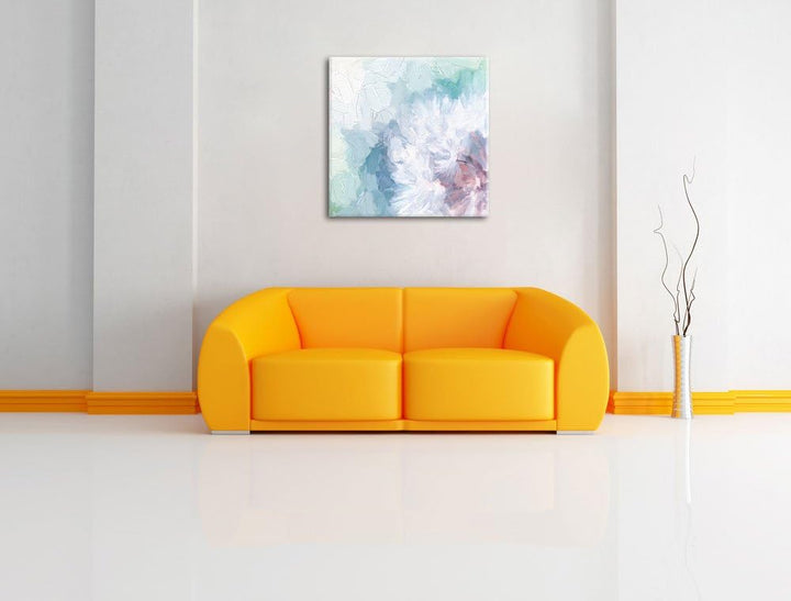 Pixxprint Zauberhafte Pusteblume Pinsel Effekt, Format: 70x70 auf Leinwand, 70x70