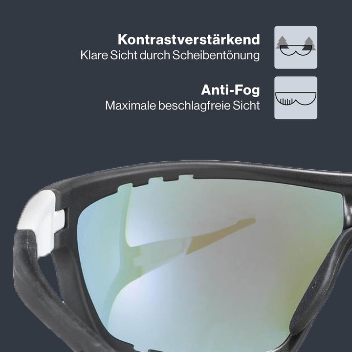 uvex Unisex – Erwachsene, sportstyle 706 Sportbrille, black matt white/blue, one size