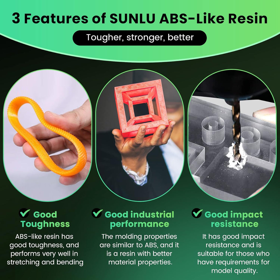 SUNLU ABS-Like 3D Drucker Resin 1KG, 405nm UV-härtendes Standard Photopolymer Schnellharz für den LC