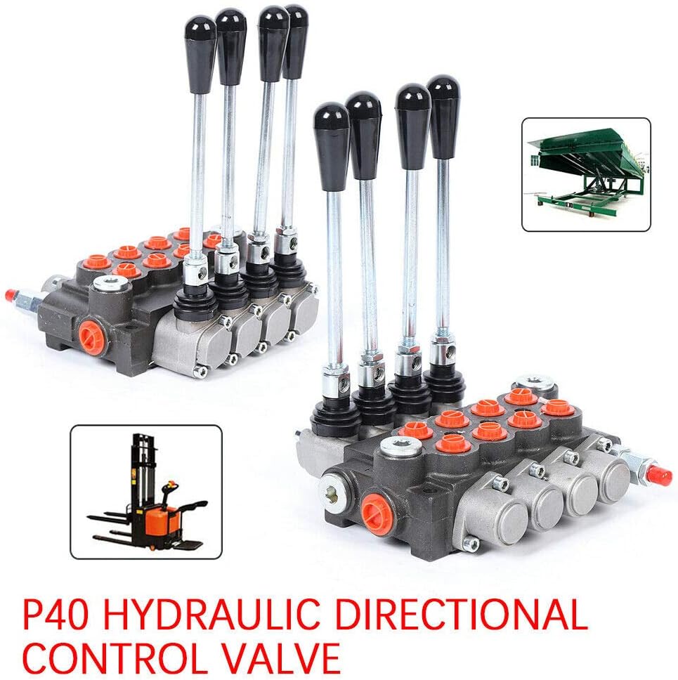 BJTDLLX Hydraulikventil Handhebelventil Steuergerät 4P40 Hydraulisches Wegeventil 4 Fach Adjustable