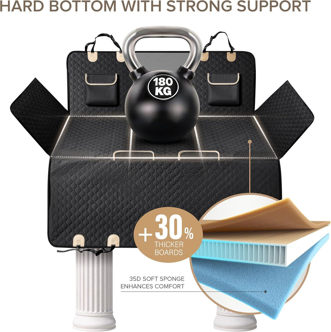 SHARLOVY Grosser Hunde-Autositzbezug für Rücksitz mit Extender Harter Boden für LKWs, Hochleistungs-