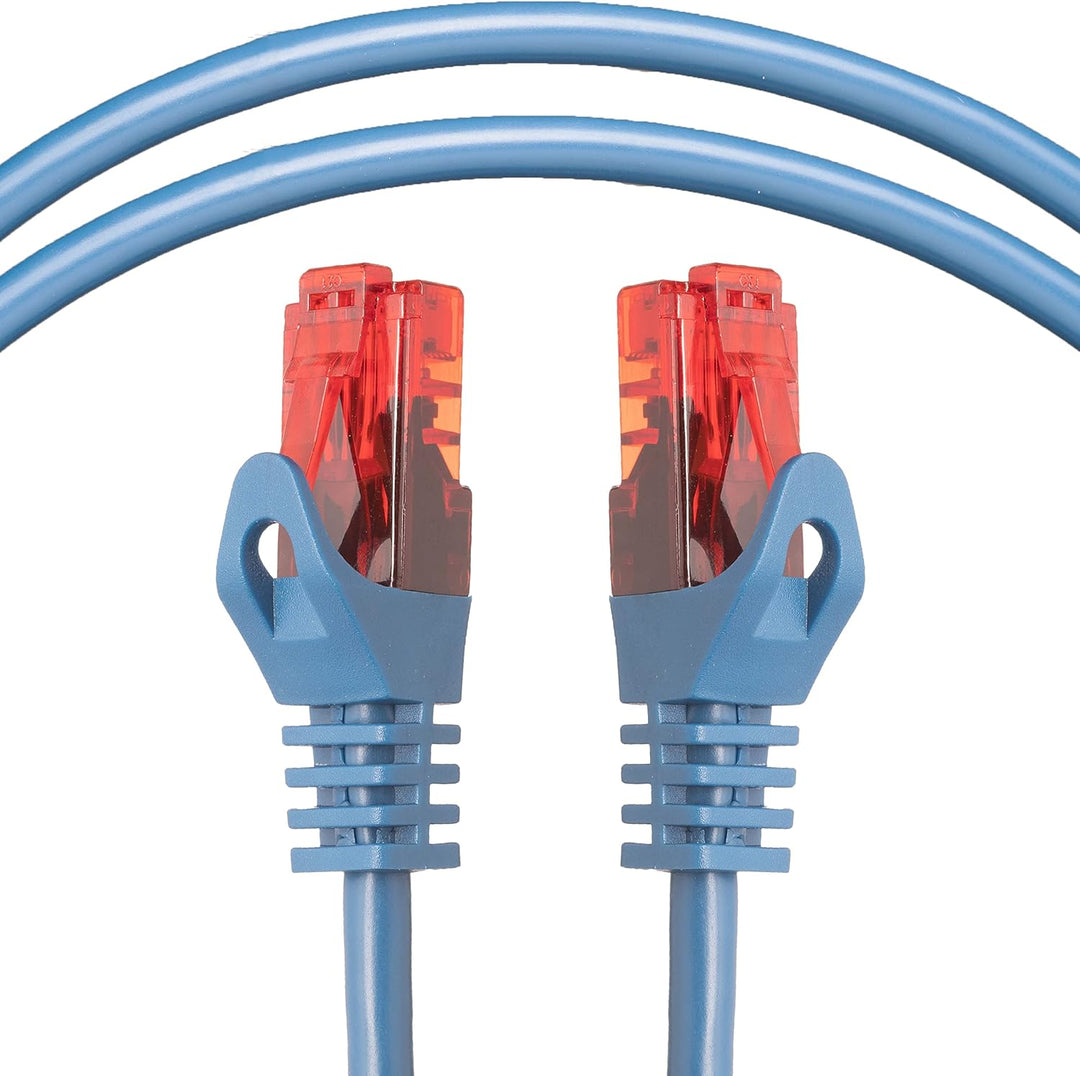 BIGtec - 5 Stück - 25m Gigabit Netzwerkkabel Patchkabel Ethernet LAN DSL Patch Kabel blau ( 2x RJ-45
