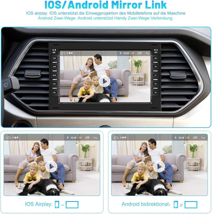 Hikity Android 13 Autoradio Doppel Din 7 Zoll Auto Stereo Radio mit Navi Bluetooth Freisprecheinrich