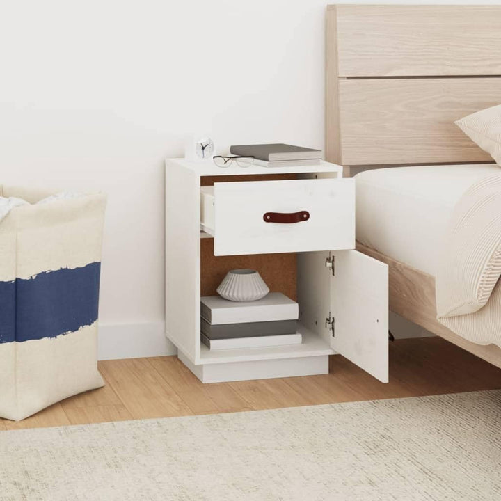 FIRBNUS Bedside Table Nachtkonsole Beistelltisch mit Stauraum Night Stand Nachttische 2er Set Weiss