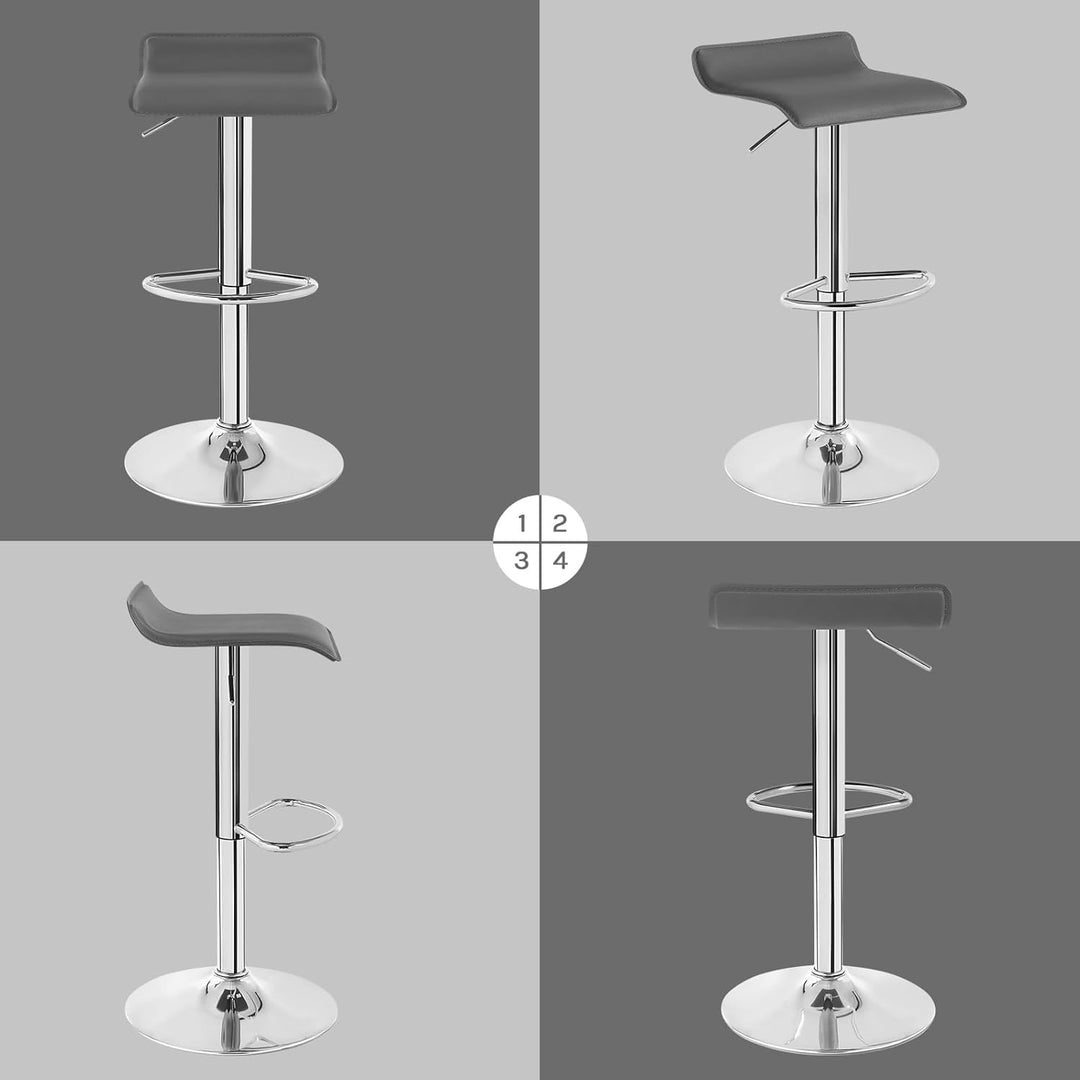 WOLTU BH11gr-1 Design Hocker Barhocker, stufenlose Höhenverstellung, verchromter Stahl, Antirutschgu