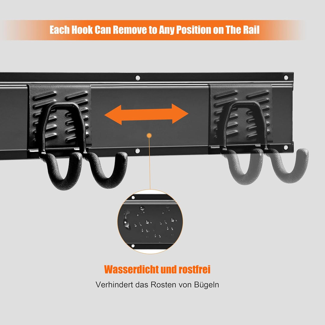 Mimoke Wandhalterung Garage und Garten Werkzeug Organizer Gerätehalter mit mehreren Haken für Garten