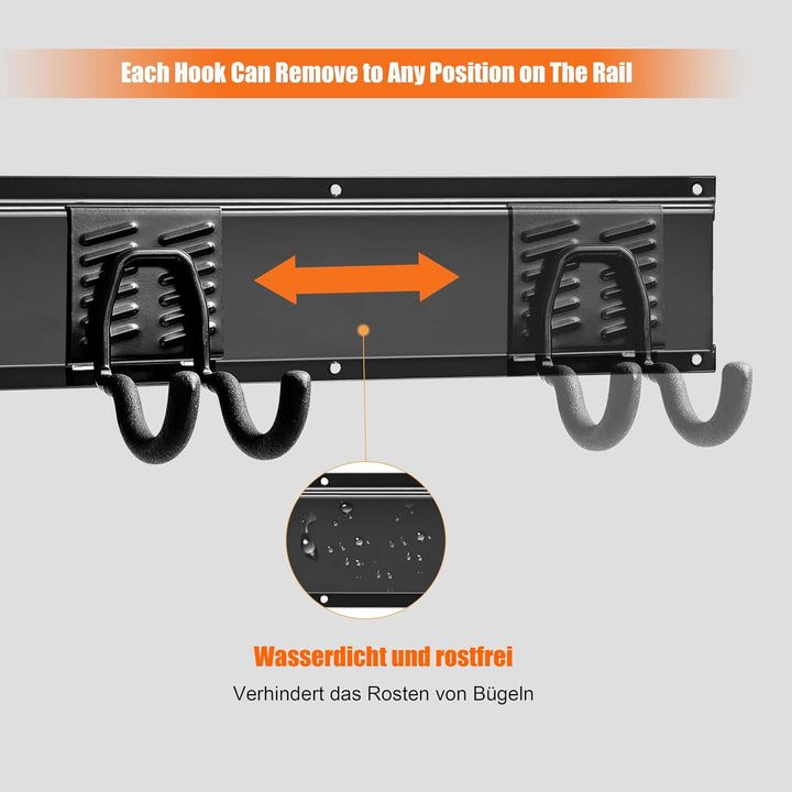 Mimoke Wandhalterung Garage und Garten Werkzeug Organizer Gerätehalter mit mehreren Haken für Garten