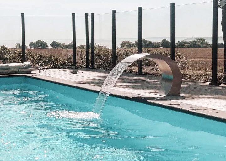 Hommdiy Schwalldusche Edelstahl Schwallbrause Pool Wasserschwall Schwimmbad (Ohne LED)