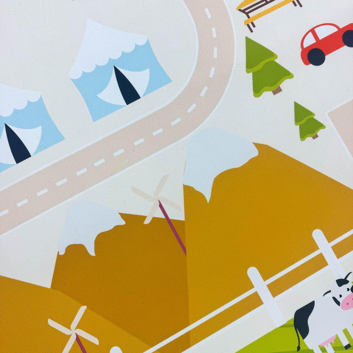 Teppich-Traum Teppich Kinderzimmer Kinderteppich Stadt-Motiv rutschfest flachgewebe saugroboterfreun