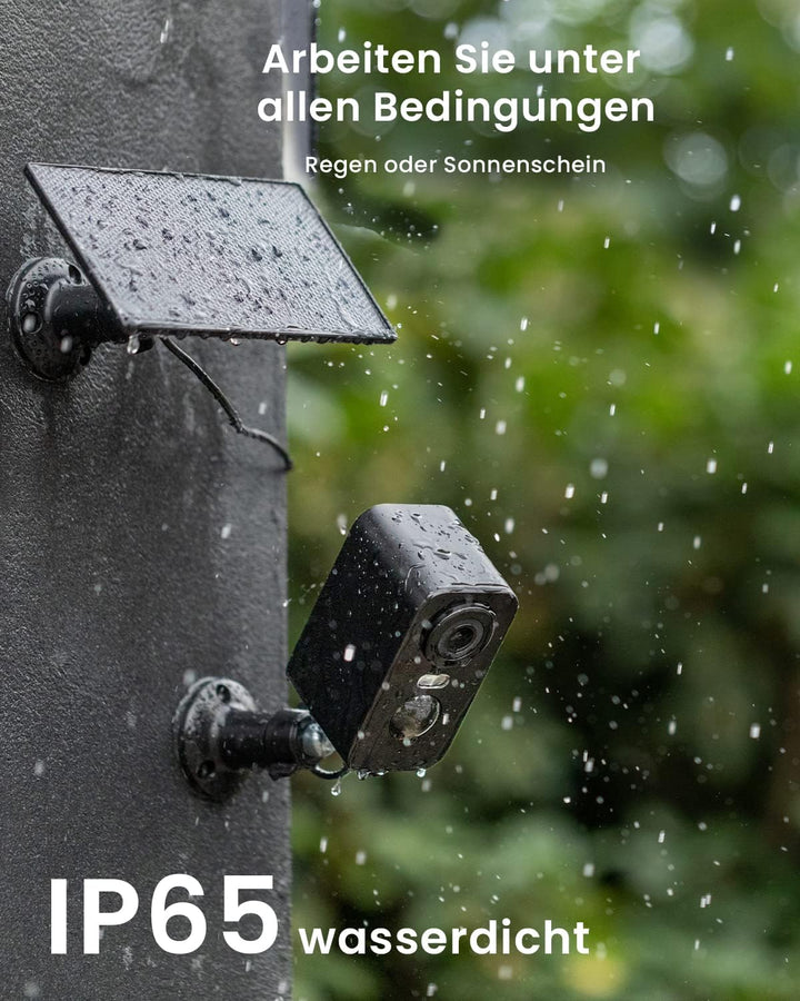 ieGeek 2K (Type-C) Überwachungskamera Aussen Akku Kabellose mit Solarplatten, 5200mAh Akku Kamera Üb