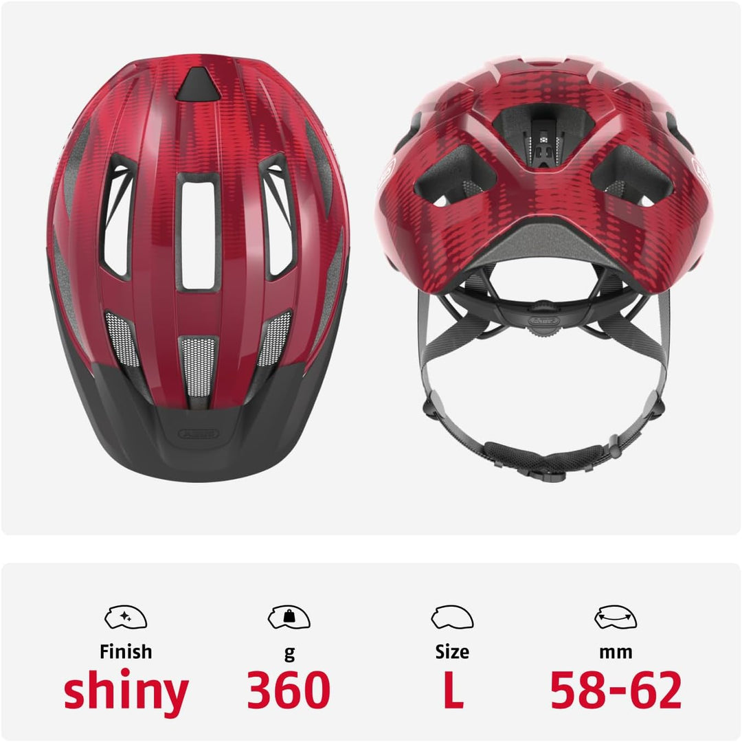 ABUS Rennradhelm Macator - sportiver Fahrradhelm für Einsteiger - auch für Zopfträger/-innen - für D