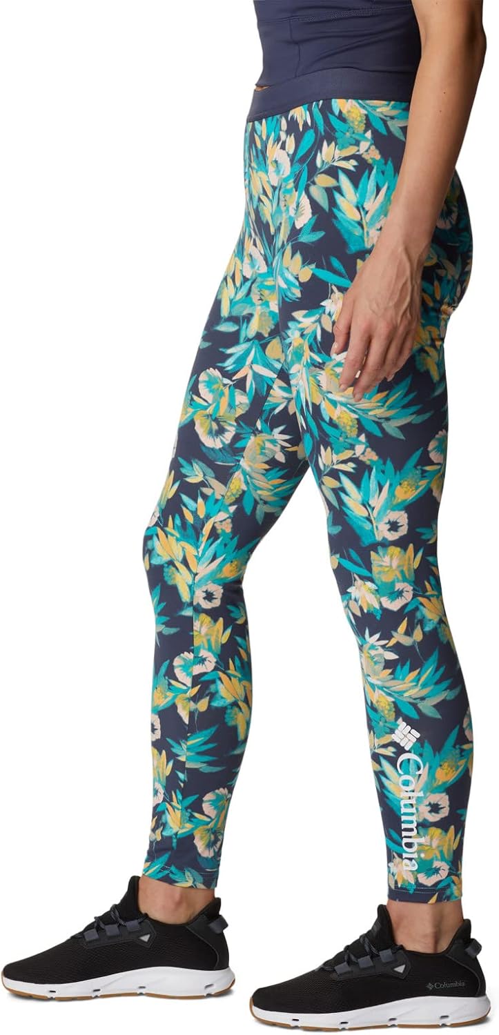 Columbia Damen Hike Leggins XS Bright Aqua, Wisterian, White Logo, XS Bright Aqua, Wisterian, White