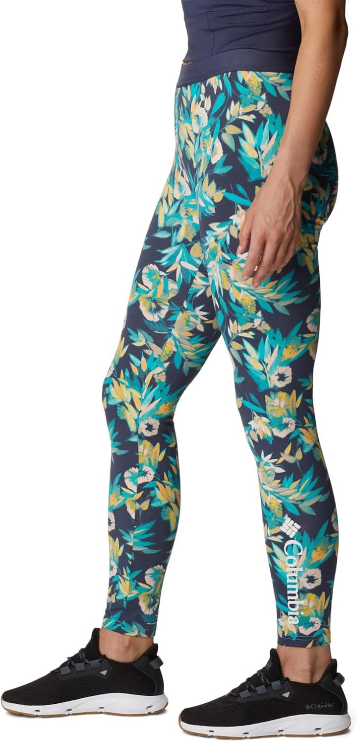 Columbia Damen Hike Leggins XS Bright Aqua, Wisterian, White Logo, XS Bright Aqua, Wisterian, White