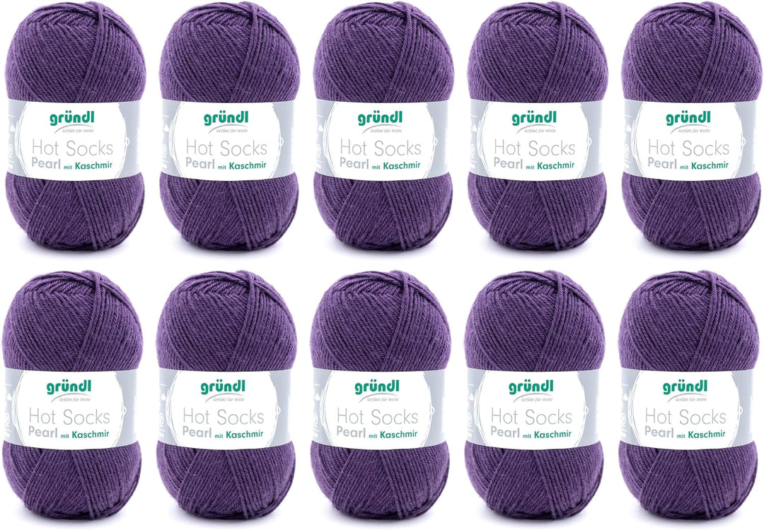 Gründl Hot Socks Pearl uni Strickwolle (kuschelig weiche Sockenwolle aus 75 % Merinowolle, 20 % Poly