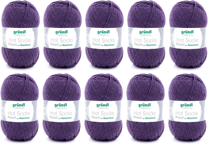 Gründl Hot Socks Pearl uni Strickwolle (kuschelig weiche Sockenwolle aus 75 % Merinowolle, 20 % Poly