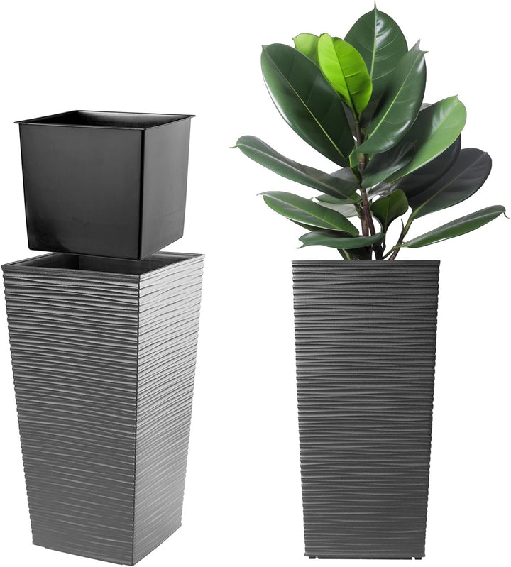 KADAX Blumentopf, Blumenkübel aus Kunststoff, Pflanzkübel für Blumen, Innen- und Aussenbereich, Gart