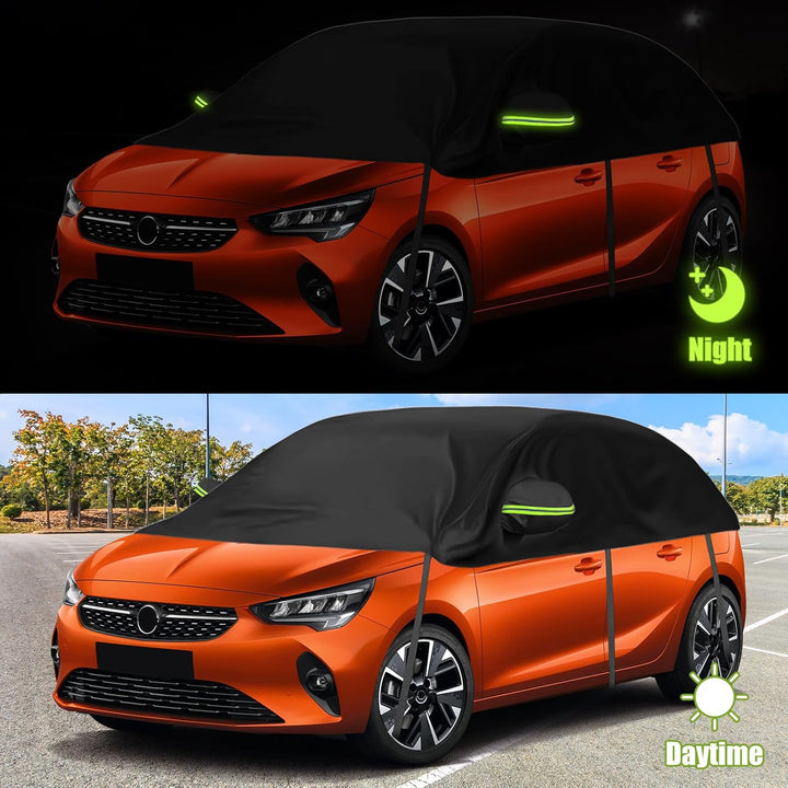 Autoabdeckung Ersatz für Opel Corsa D Renault Clio Peugeot 208, Universelle Sonnenfest Hälfte Autoab