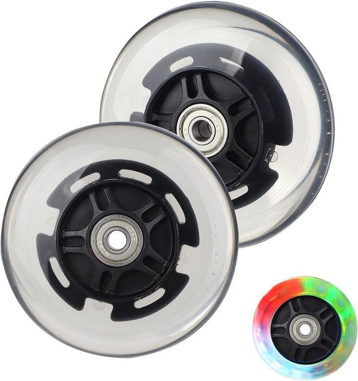 DBREAKS Leuchtende Stunt Scooter Rollen, 2 Stßck LED-Lichtrollen, 100mm Led Scooter Ersatzräder Räde