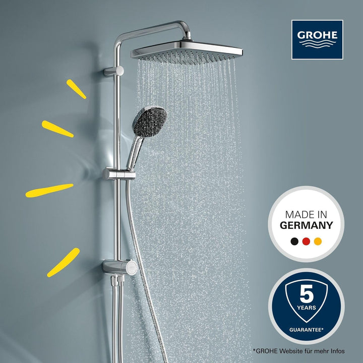 GROHE Vitalio Comfort 250 - Flex Duschsystem mit Umstellung (wassersparend, 2 Strahlarten, flexible