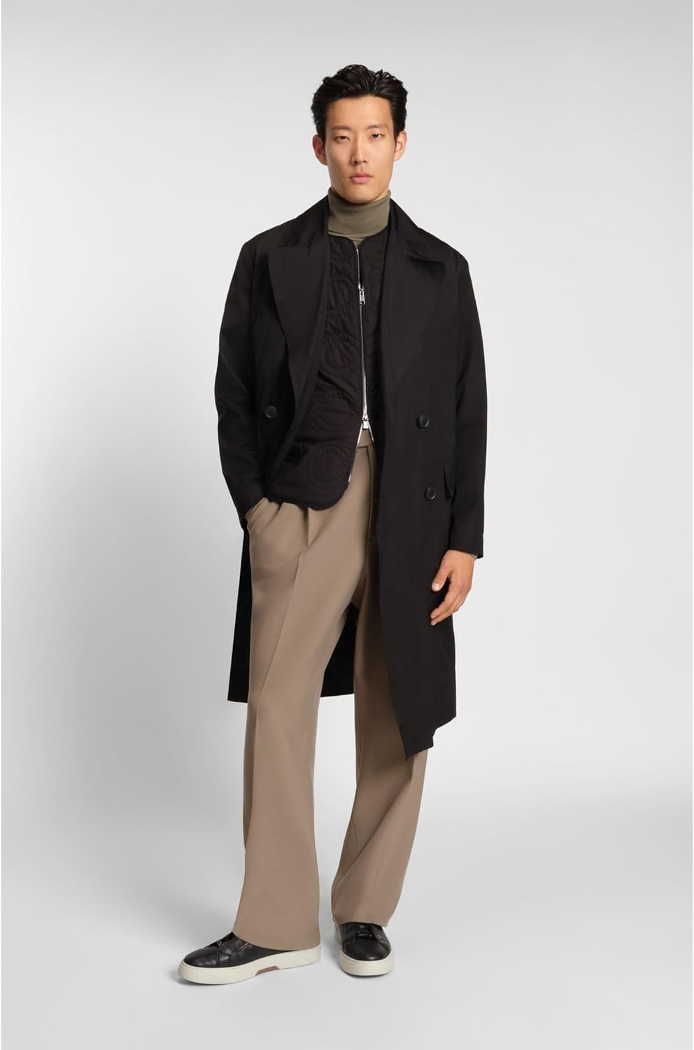 BOSS Herren Musso-P Regular-Fit Rollkragenpullover aus Merinowolle S Braun245, S Braun245