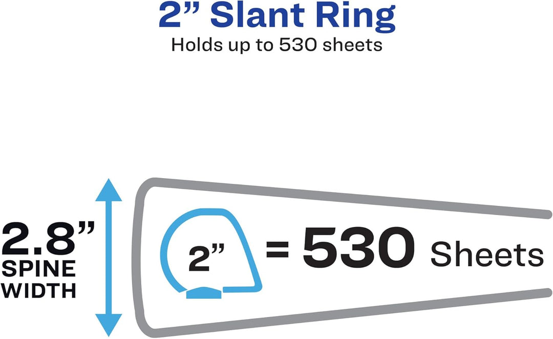 Avery Robustes 3-Ringbuch, 5,1 cm, schräge Ringe, für 21,6 x 27,9 cm Papier, 1 weisser Ordner (05504