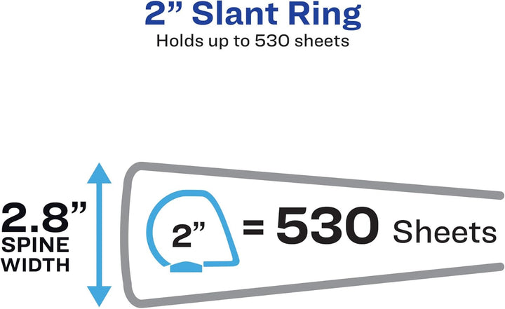 Avery Robustes 3-Ringbuch, 5,1 cm, schräge Ringe, für 21,6 x 27,9 cm Papier, 1 weisser Ordner (05504
