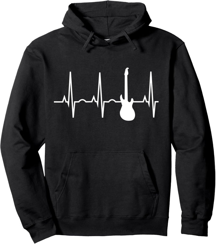 Guitar Hoodie - E-Gitarre Heartbeat Geschenk Sweatshirt Pullover Hoodie