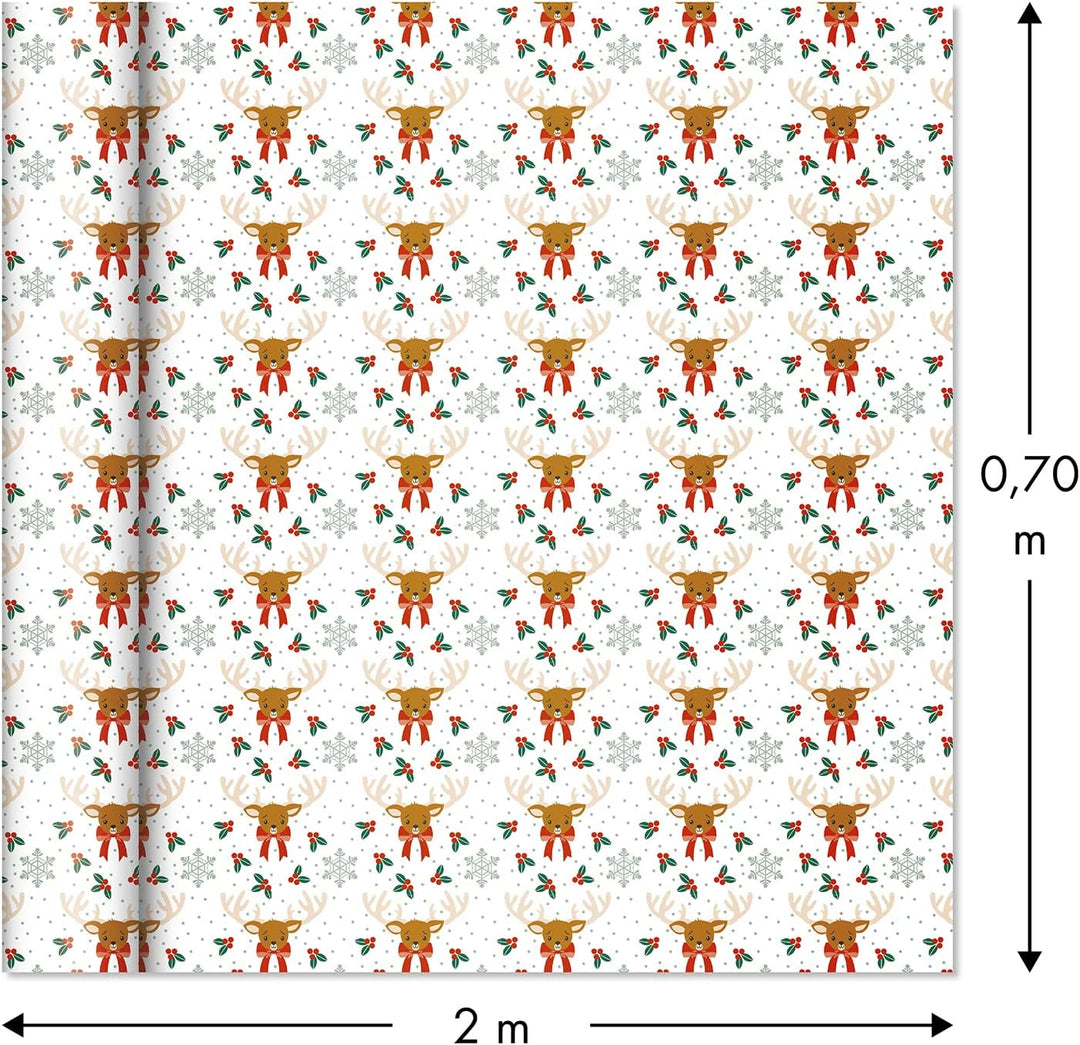 Clairefontaine 202060AMZC - Karton mit 12 Rollen Geschenkpapier Excellia 80g, 2x0,70m, ideal für Wei