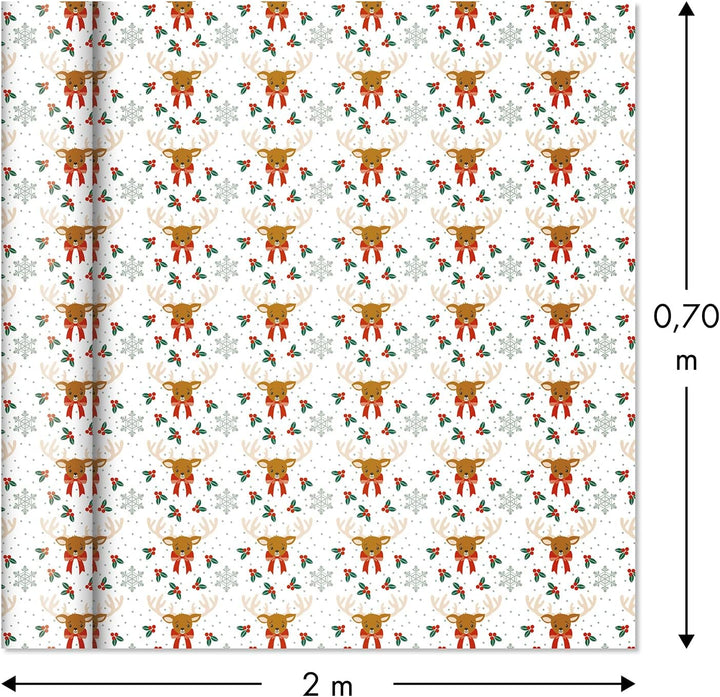Clairefontaine 202060AMZC - Karton mit 12 Rollen Geschenkpapier Excellia 80g, 2x0,70m, ideal für Wei