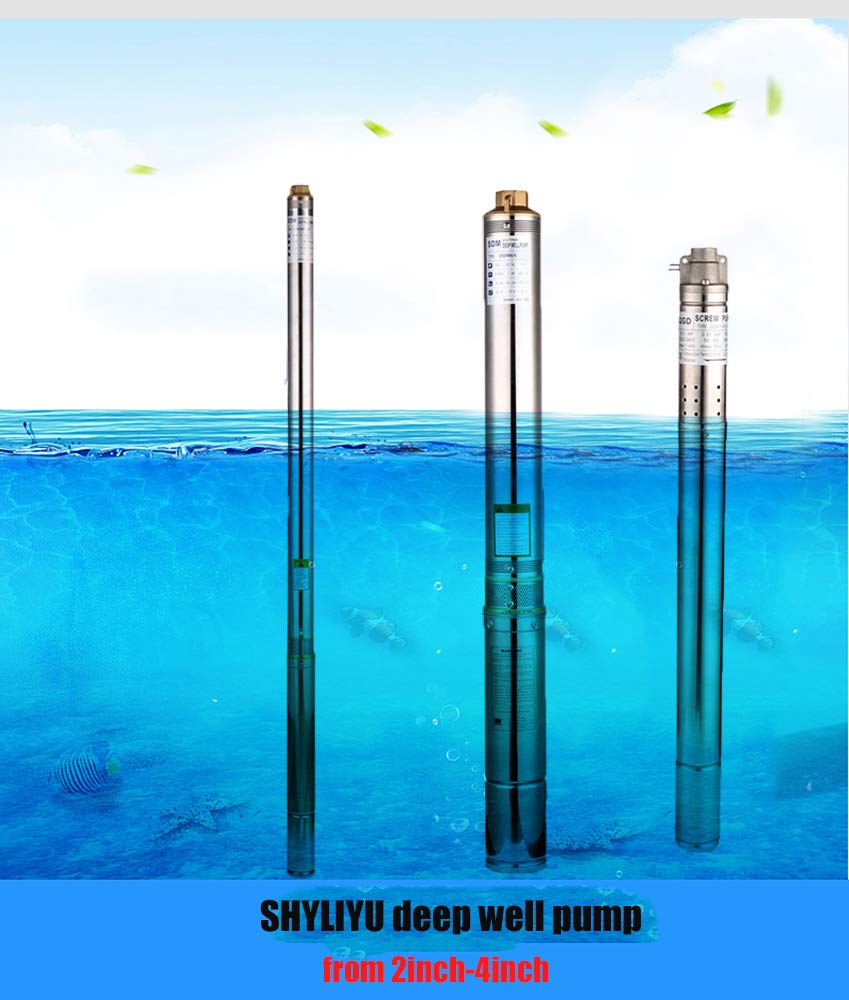 SHYLIYU Tiefbrunnenpumpe Edelstahl Tauchpumpe Ø10cm Brunnenpumpen 1800l/min wasserpumpe für brunnen