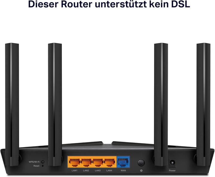 TP-Link Archer AX58 Wi-Fi 6 WLAN Router, Dualband AX3000, 5 Gigabit-Ports, WPA3, Kindersicherung, Ga