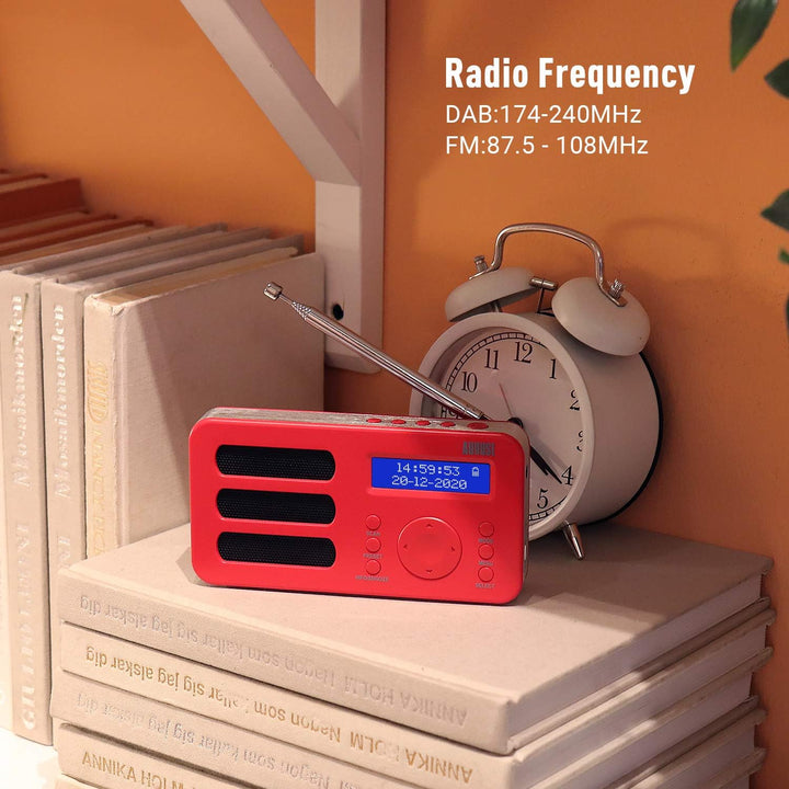 August MB225 - Tragbares Radio mit DAB+ / DAB/FM RDS-Funktion 40 Presets digitaler Radiowecker Stere