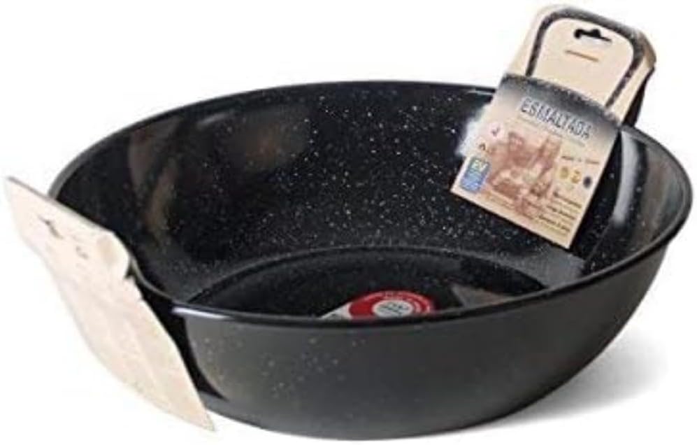 Garcima 5020009 Honda Doppelpfanne mit emaillierten Griffen, 30 cm, Stahl, Schwarz 36 x 30 x 10 cm,
