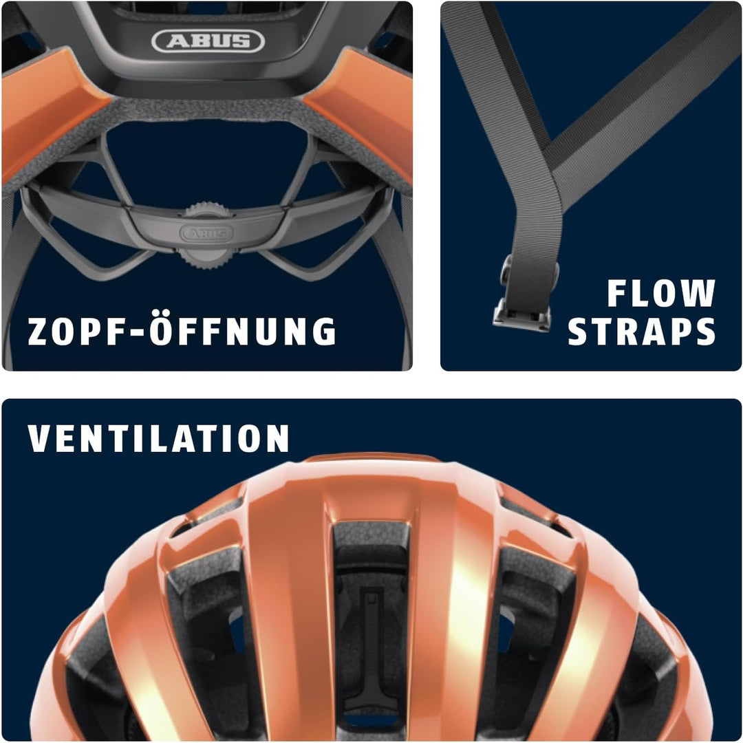 ABUS Rennradhelm PowerDome MIPS - leichter Fahrradhelm mit cleverem Belüftungssystem und Aufprallsch