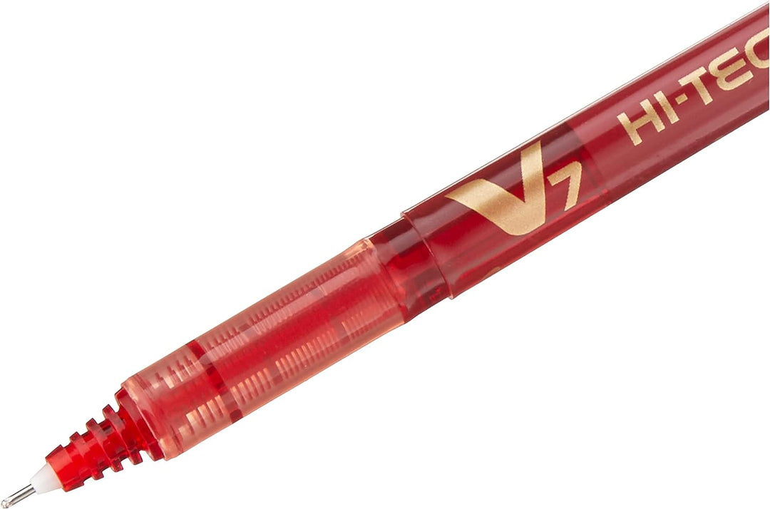 Pilot V7 Hi Tecpoint Tintenroller mit flüssiger Tinte Packung mit 12 rot rot Packung mit 12, rot Pac