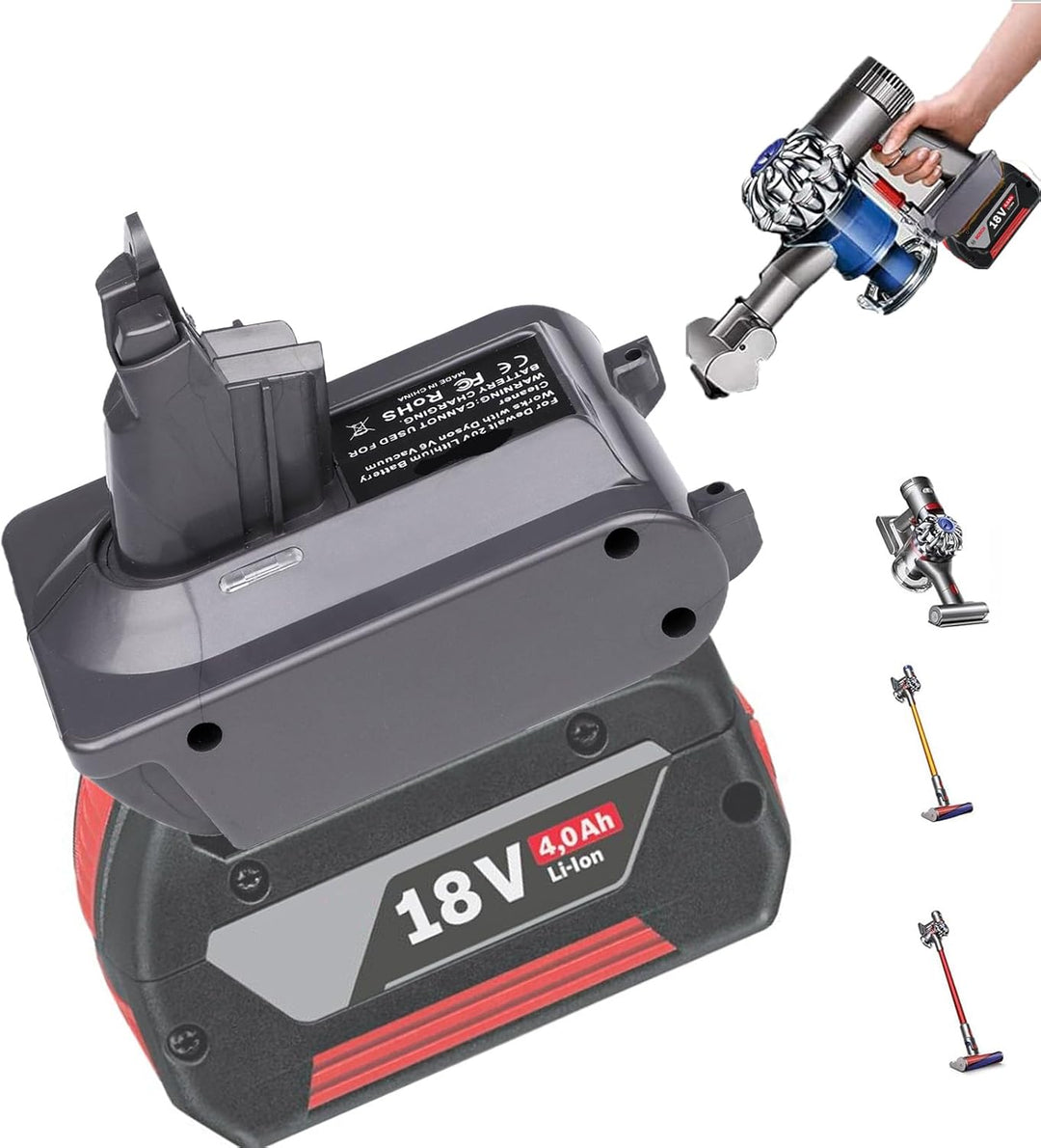 Universal V6 Akku-Adapter für Dyson, kompatibel mit Bosch Professional 18V GBA System Akku, Mehrzwec
