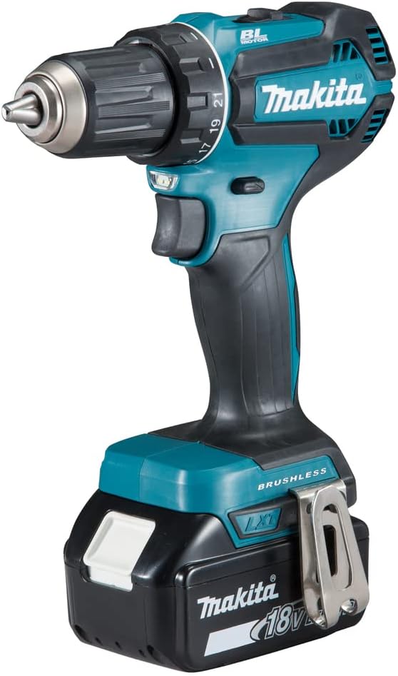 Makita DDF485RTJ Akku-Bohrschrauber 18, 0V, Blau/Silber Single