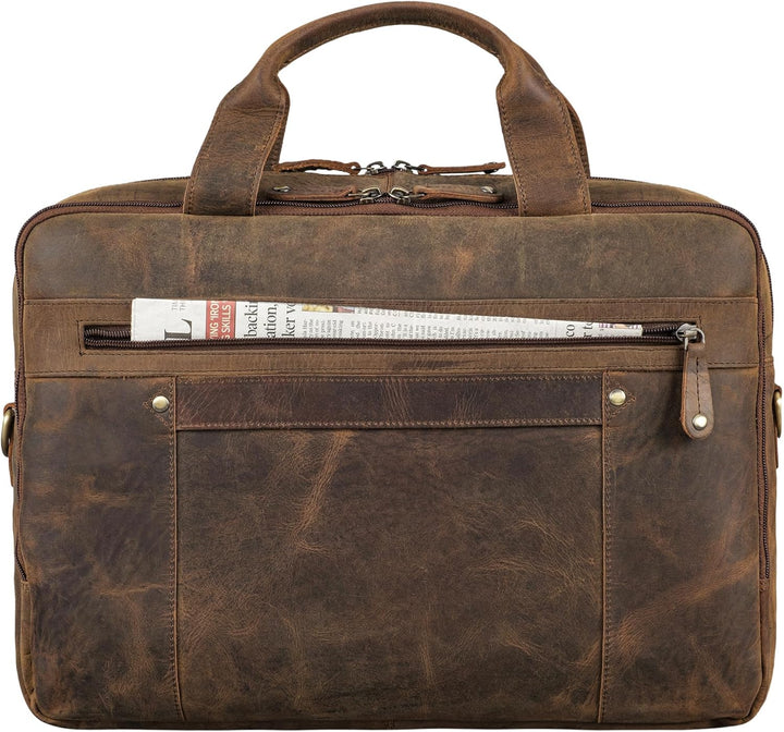 ROYALZ 'Boston' Umhängetasche Herren Leder gross 15,6 Zoll Laptoptasche Messenger Bag Männer Lederta