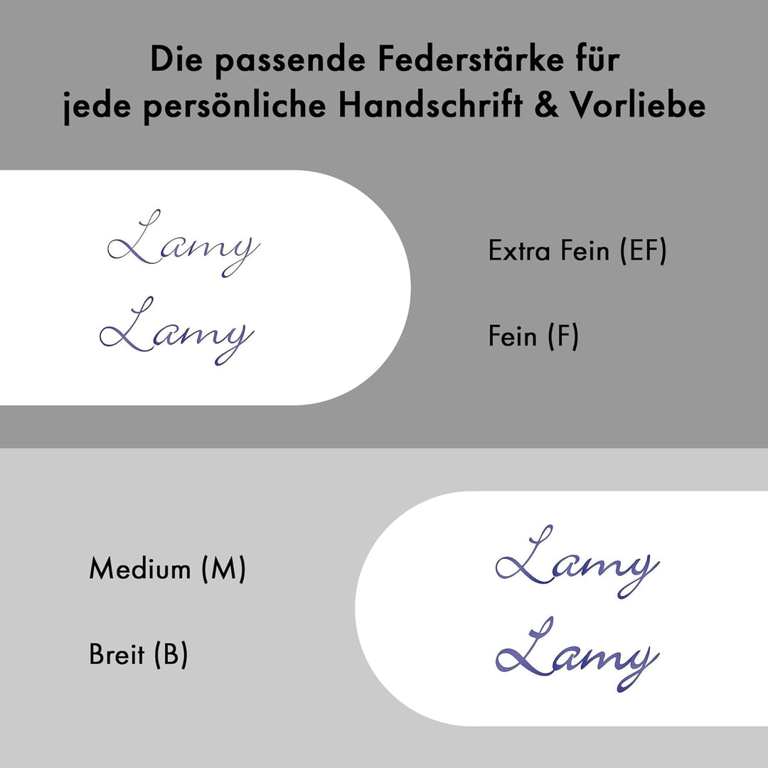 LAMY studio Füllhalter 067 - Füller aus rostfreiem Edelstahl in dunkelblauem Soft-Lack-Finish mit ho