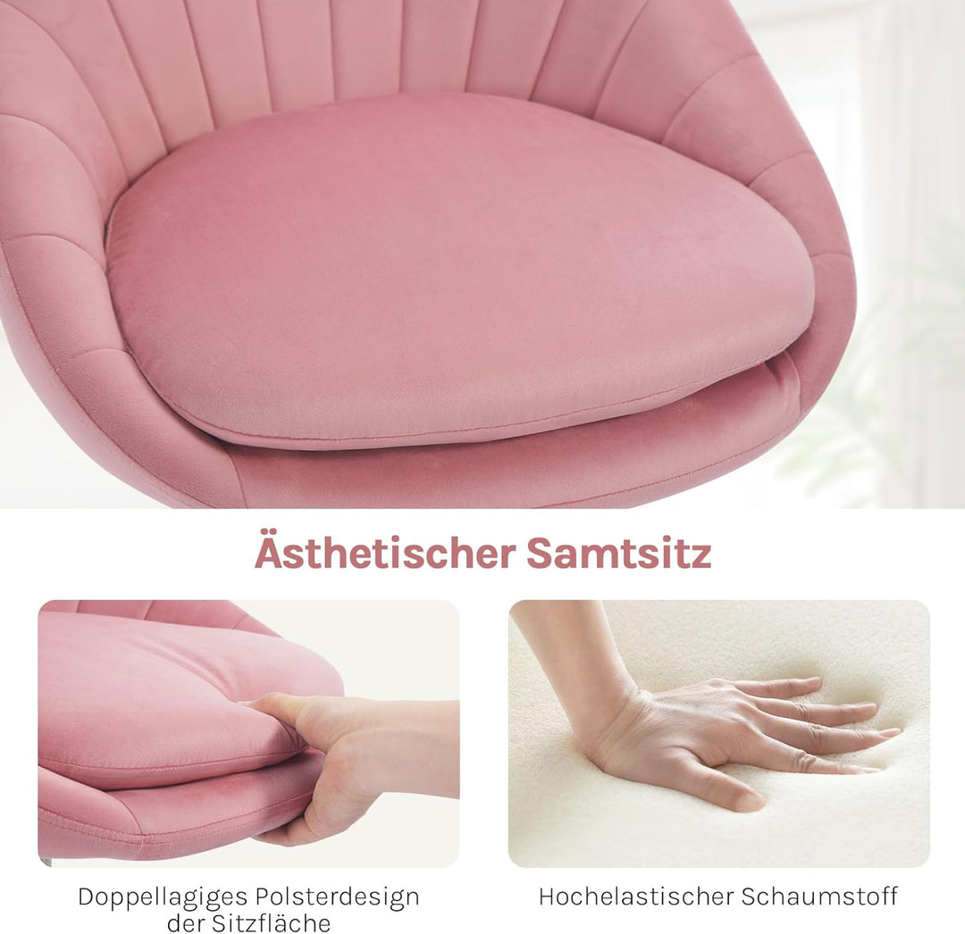 WOLTU Homeoffice Stuhl, Bürostuhl ergonomisch, Schminkstuhl drehbar, Drehstuhl mit Rollen, Schreibti