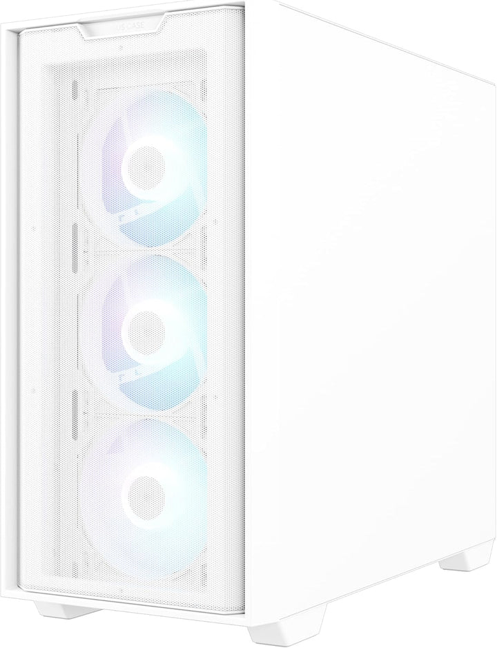 ASUS A21 Plus TG ARGB White microATX PC Gehäuse (vorinstallierte ARGB-Lüfter, Mesh Frontpanel, kompa