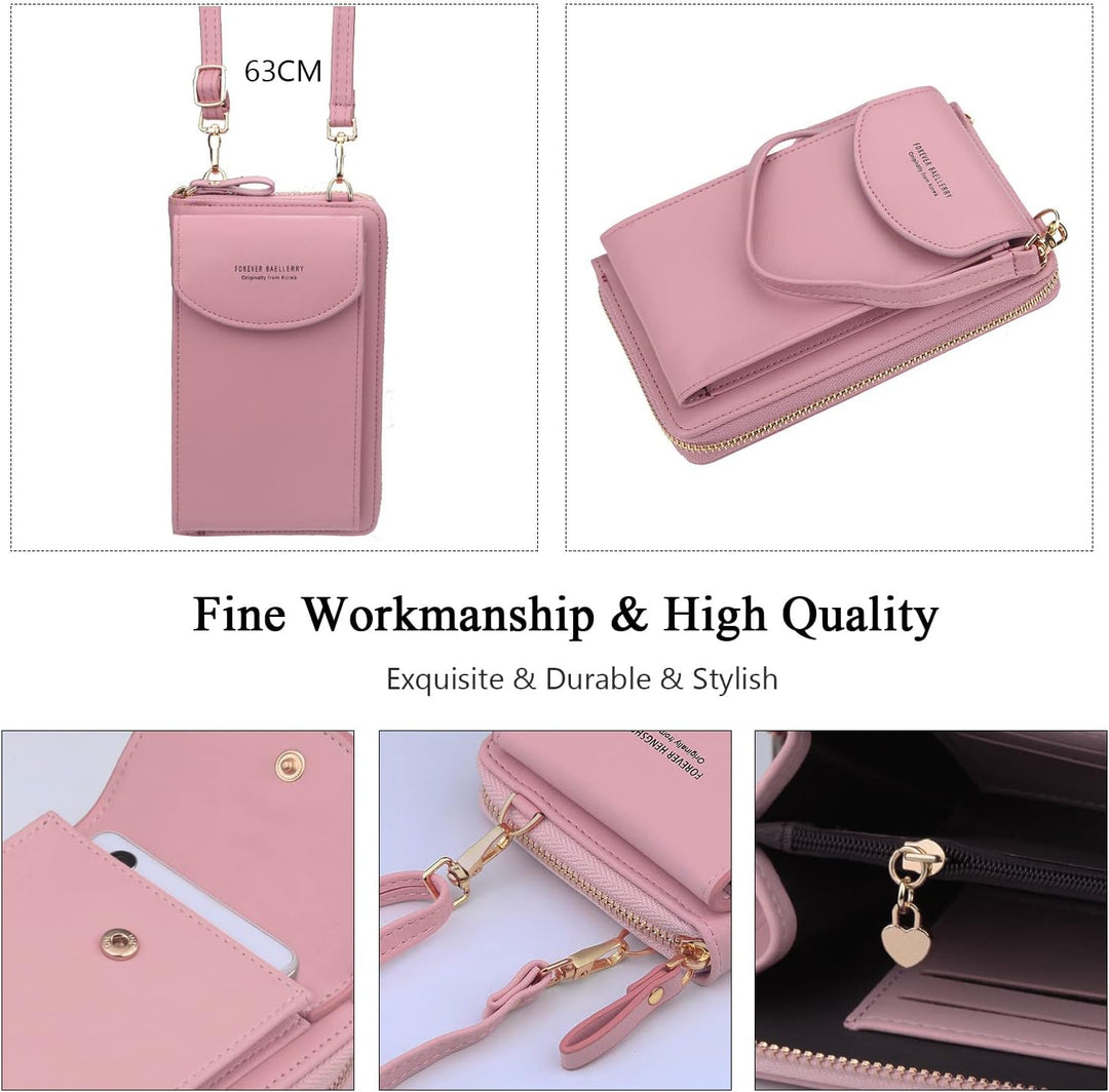FANDARE Umhängetasche Damen Schultertaschen Geldbörse Leichte Handy-Brieftasche Crossbody Bag für Mä