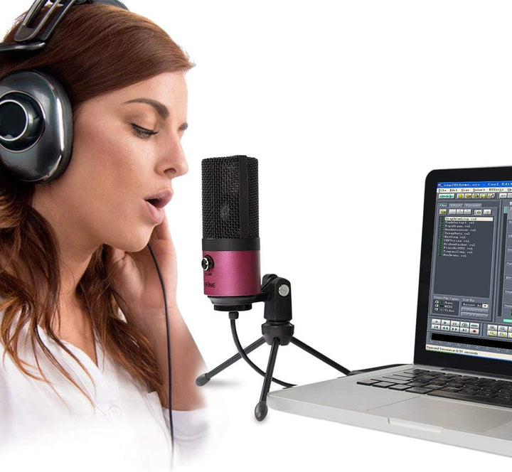 FIFINE Mikrofon PC USB, Microphone für MAC PS4 PS5, Streaming Mikrofon mit Ständer, Studioqualität A