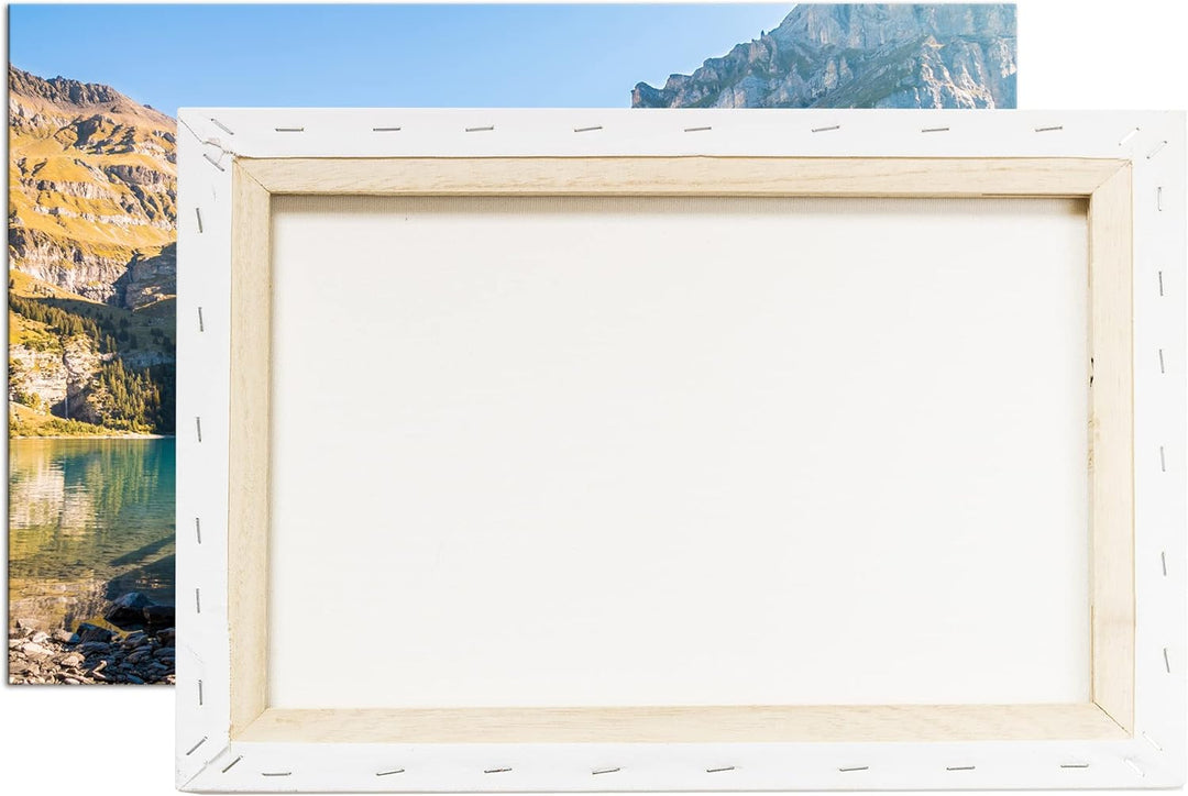 deyoli Traumhaftes Boot am See Format:90x60 cm als Leinwandbild, Motiv fertig gerahmt auf Echtholzra