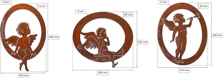 KOTARBAU® Gartendekoration Rostfiguren Engel Garten-Stahldesign Edelrost Dekoration Gartenstecker, E