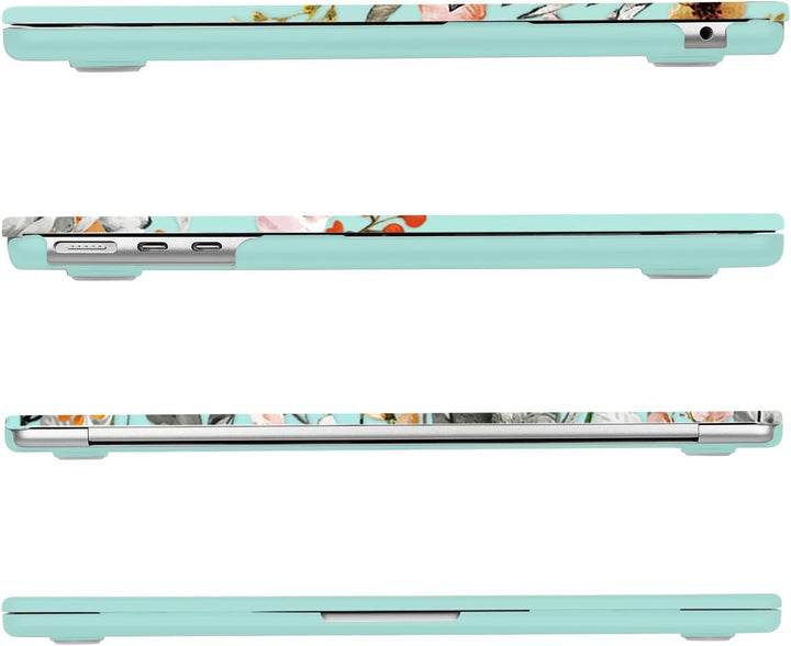MOSISO Kompatibel mit MacBook Air 13 Zoll Hülle M4 M3 M2 2025 2024-2022 A3240 A3113 A2681, Gartenblu