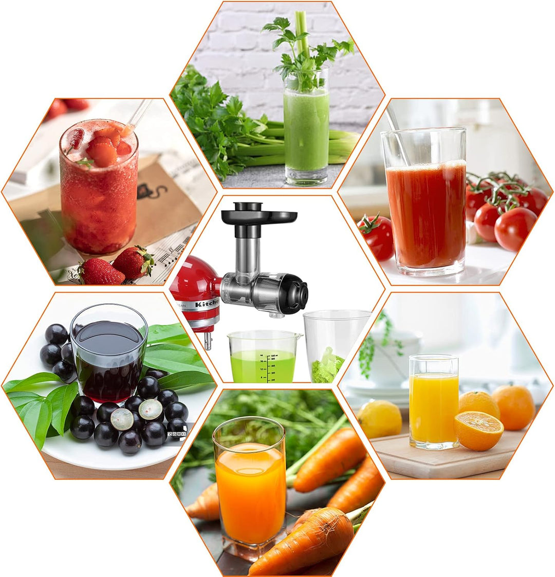 Gdrtwwh Entsafter Aufsatz für KitchenAid Ständermixer,Slow Juicer Zitrussaftpresse Zubehör, Kau-Ents